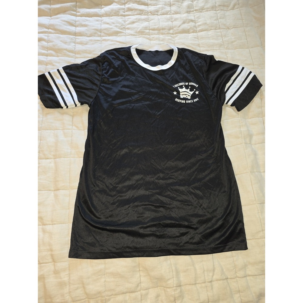 5 Seconds Of Summer Derping Since 2016 Ringer Shirt Men's Size Small Black White